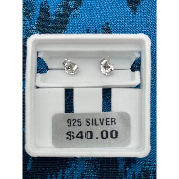 Hamsa Hand 925 Silver Crystal Stud Earrings. - Picture 2 of 2